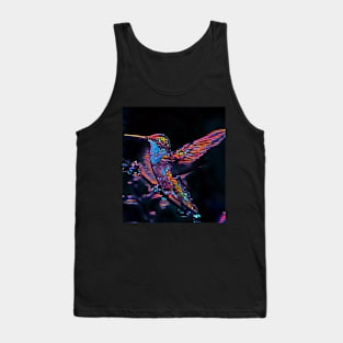 Hummingbird Pixel Art Style Tank Top